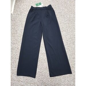 Halara S Women's Halo Tek Air Work Pants Black Stretch Wide Leg NWT 26x29